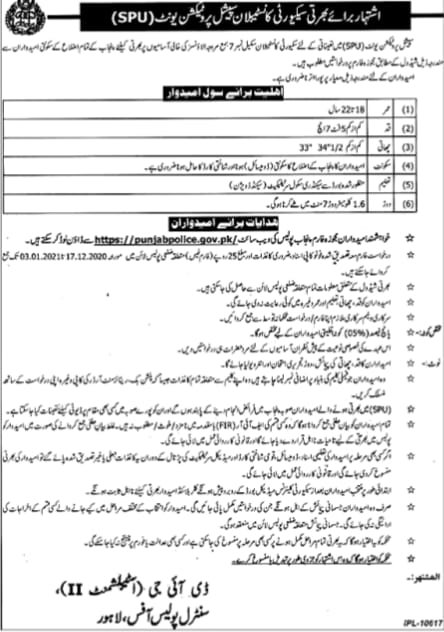 SPU Punjab Police jobs 2025