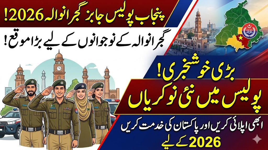 Punjab police jobs in Gujranwala, Pakistan 2026