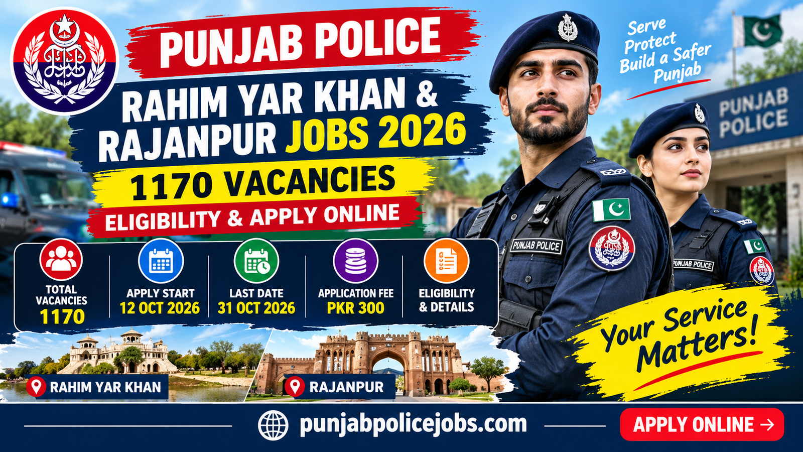 Punjab Police Rahim Yar Khan & Rajanpur Jobs 2026
